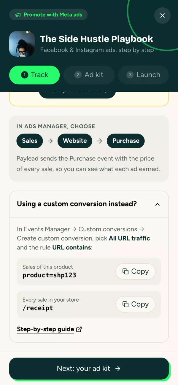 The custom conversion rules in the Promote panel