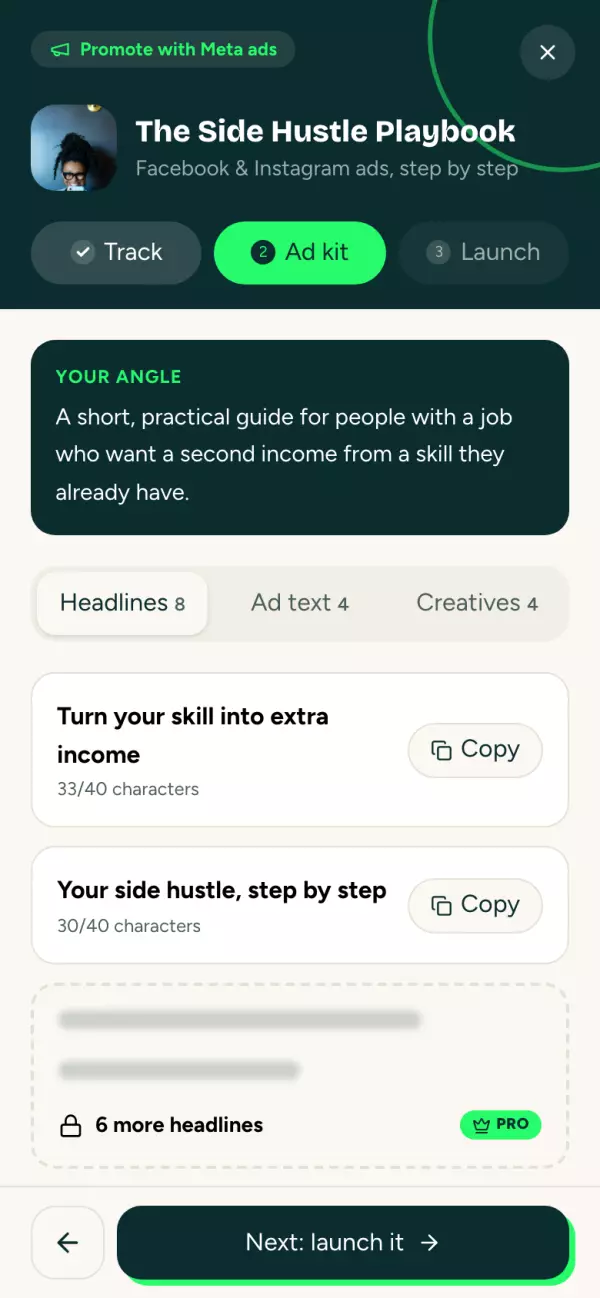 Your headlines, ready to copy
