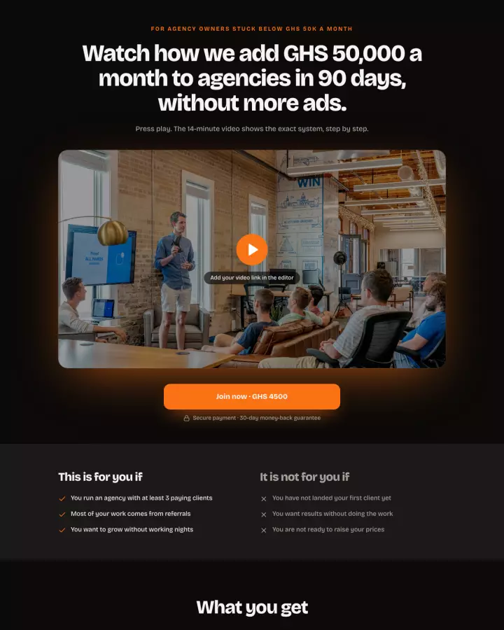 The Video Sales Letter template